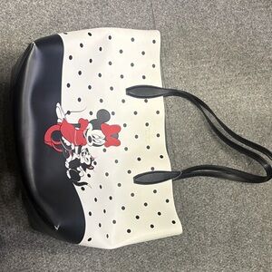 Reversable Kate Spade x Disney Black and White Polka Dot Minnie Mouse Tote
